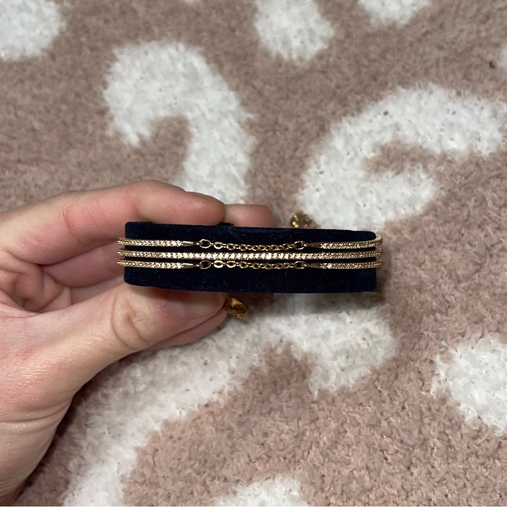 Swarovski Rose Gold Multi-Row Crystal Bracelet